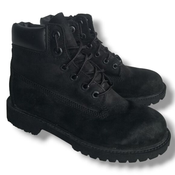 Timberland 6 Inch Premium Ankle Boots Junior's 4 Waterproof Black - Picture 1 of 9